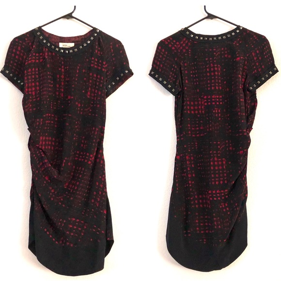 Isabel Marant Etoile Trash Rouge Silk Dress Sz. 1 - Picture 9 of 16